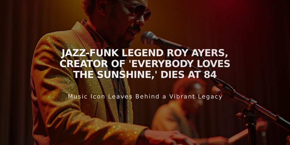 Jazz-Funk Legend Roy Ayers, Creator of 'Everybody Loves the Sunshine,' Dies at 84