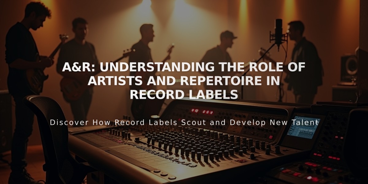 A&R: Understanding the Role of Artists and Repertoire in Record Labels