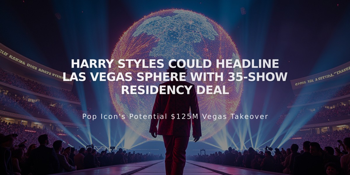 Harry Styles Could Headline Las Vegas Sphere with 35-Show Residency Deal