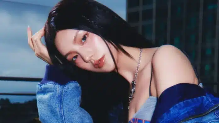 ITZY's Yeji with long dark hair